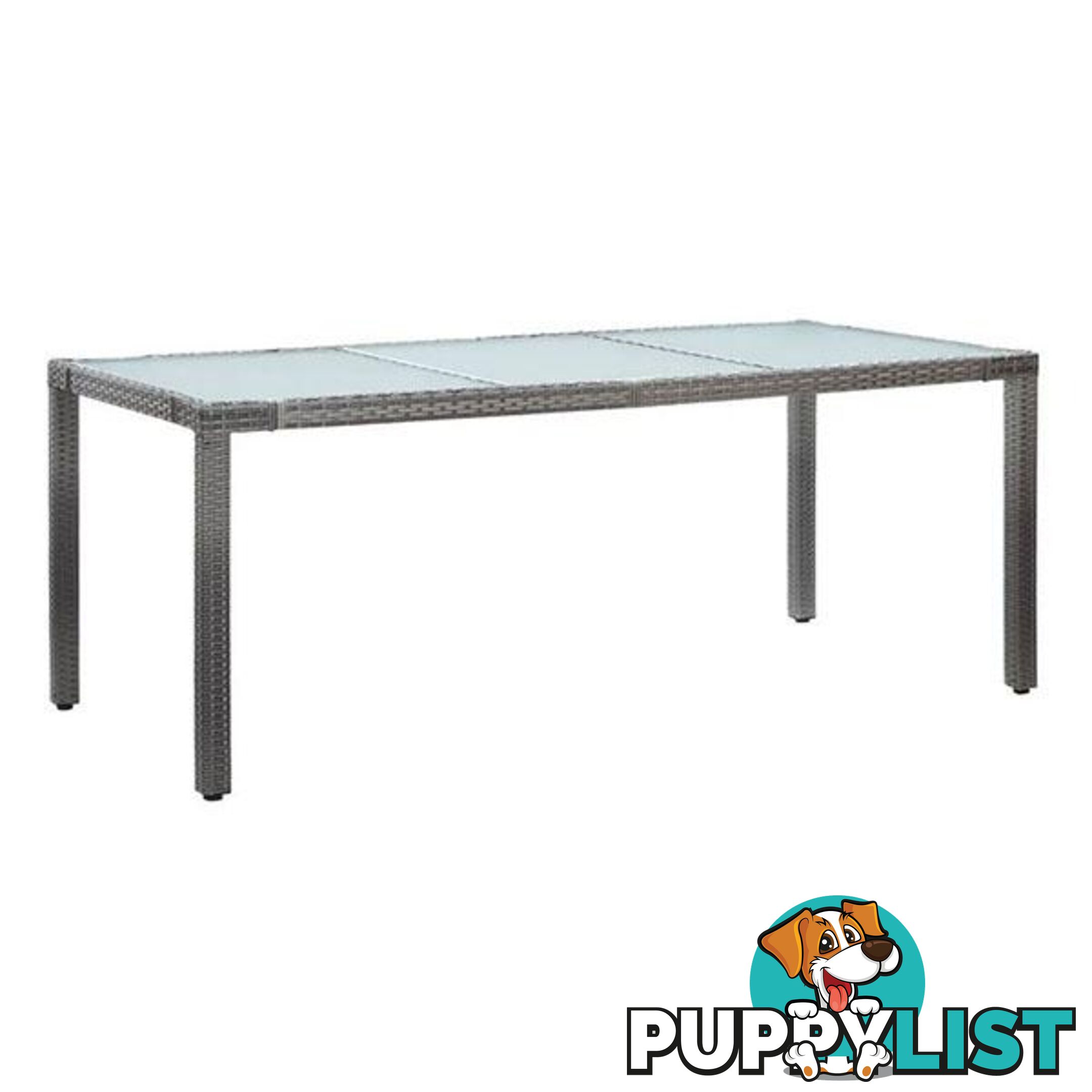 Garden Table Grey Pe Rattan - Unbranded - 8719883784946