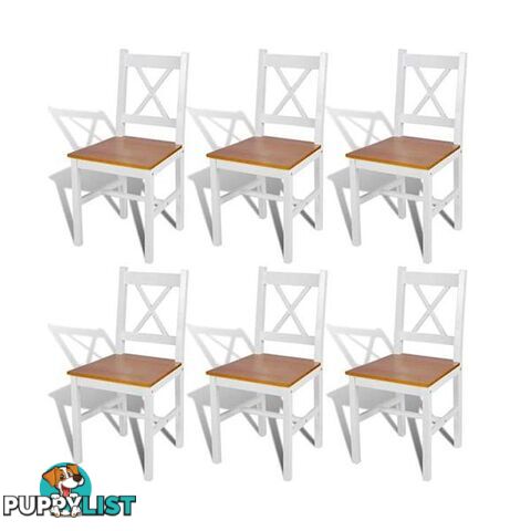 Dining Chairs Wood White And Natural Colour 6 Pcs - Unbranded - 7427046228343