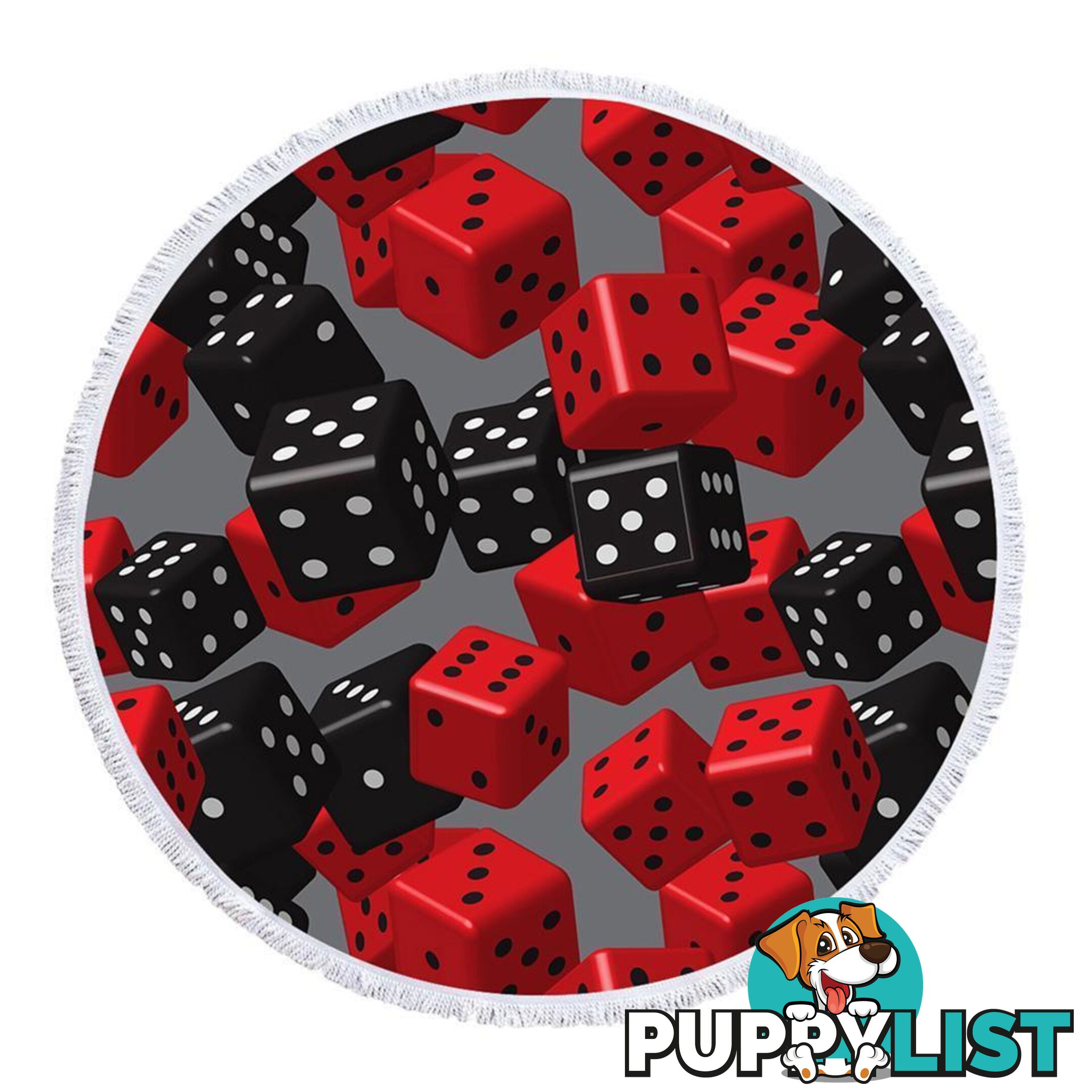 Red and Black Dice Beach Towel - Towel - 7427046334914