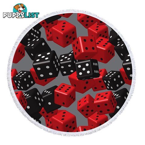 Red and Black Dice Beach Towel - Towel - 7427046334914