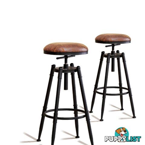 2X Rustic Industrial Bar Stool Kitchen Stool Barstool Swivel Dining Chair - Unbranded - 787976592219