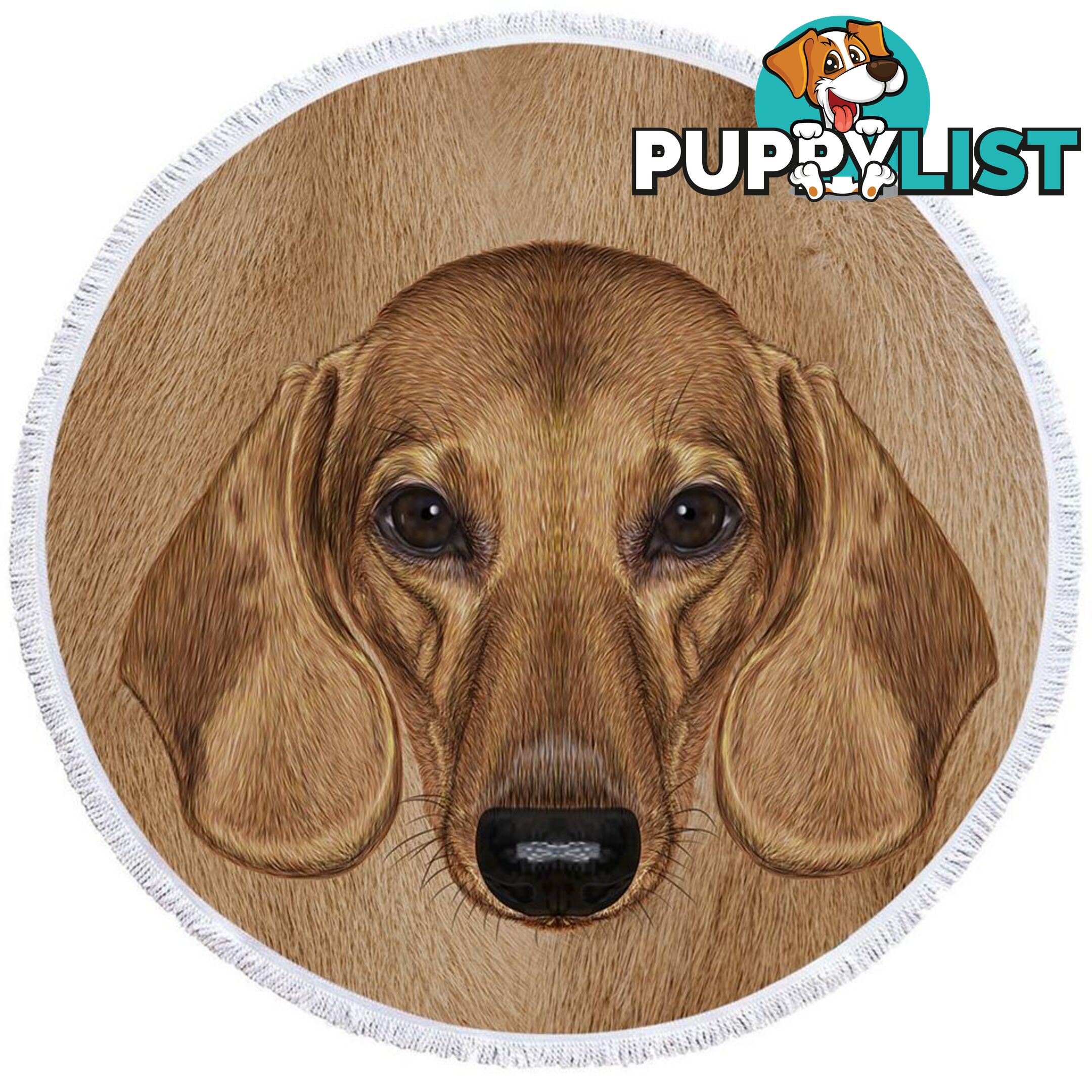 Dachshund Dog Head Beach Towel - Towel - 7427046315920