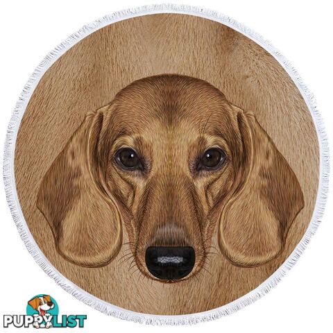 Dachshund Dog Head Beach Towel - Towel - 7427046315920