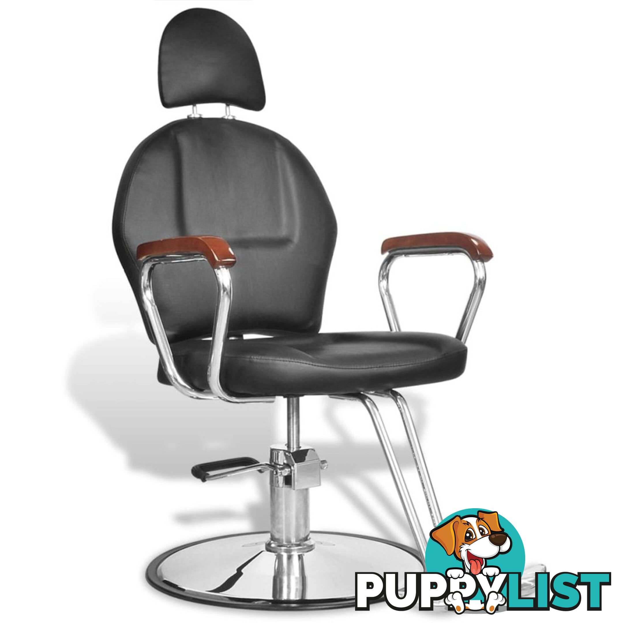 Professional Barber Chair With Headrest Artificial Leather - Black - Unbranded - 4326500422156