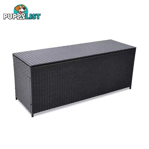 Outdoor Storage Box Poly Rattan Black 150 x 50 x 60 Cm - Unbranded - 9476062037970