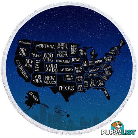 Night USA Map Beach Towel - Towel - 7427046310352