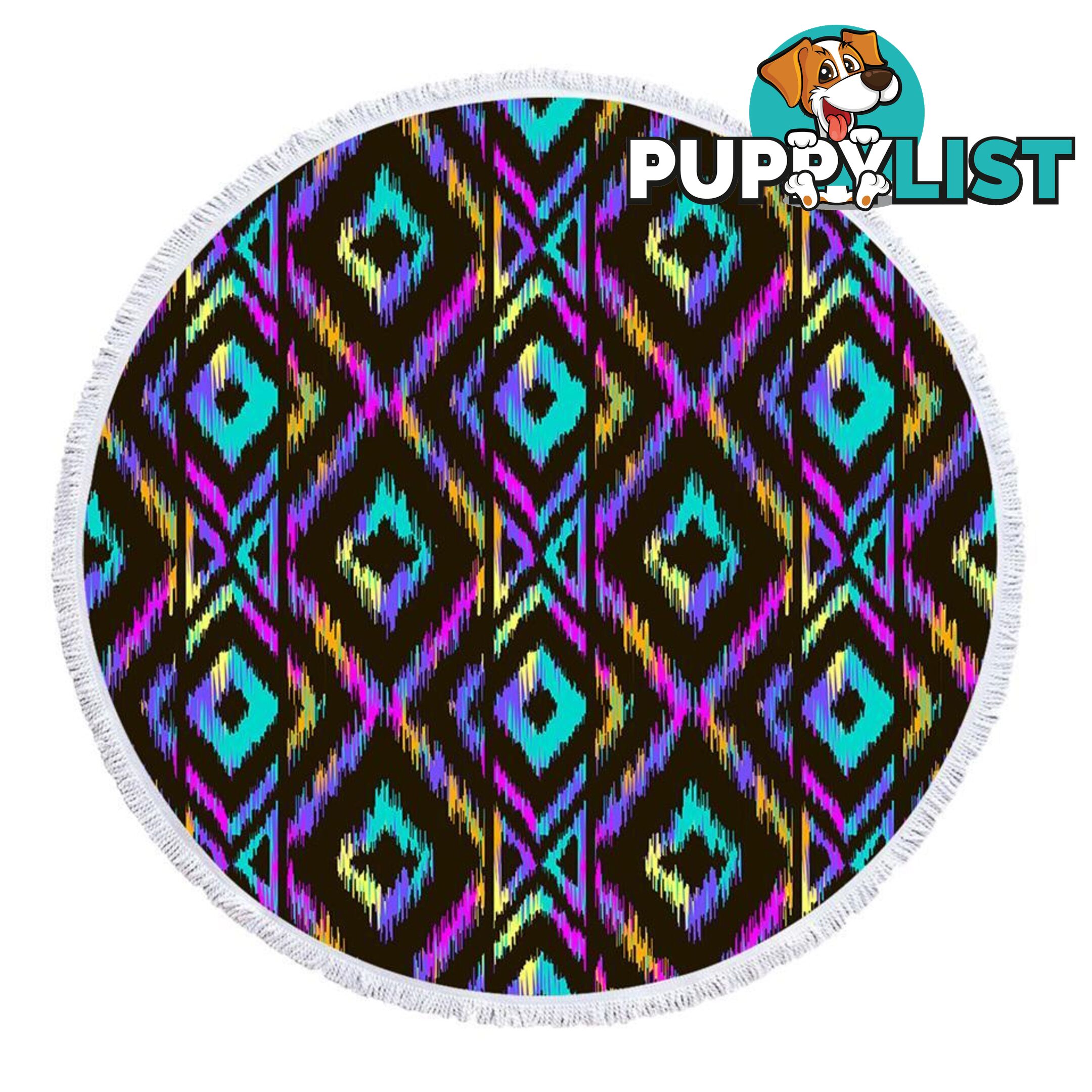 Crazy Colored Diamond Pattern Beach Towel - Towel - 7427046341929