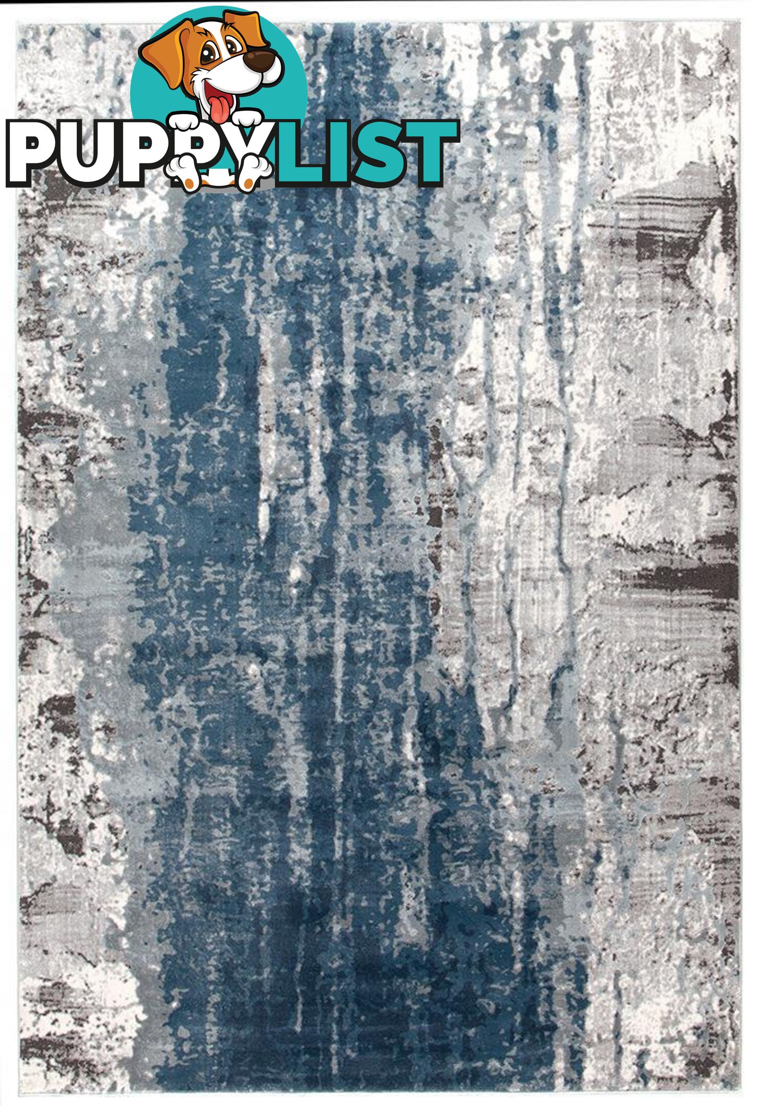 Kendra Roxana Distressed Timeless Blue Grey White Rug - Unbranded - 9375321833288