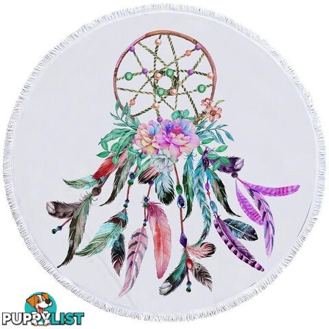 Multi Colored Feathers Dream Catcher Beach Towel - Towel - 7427046314312