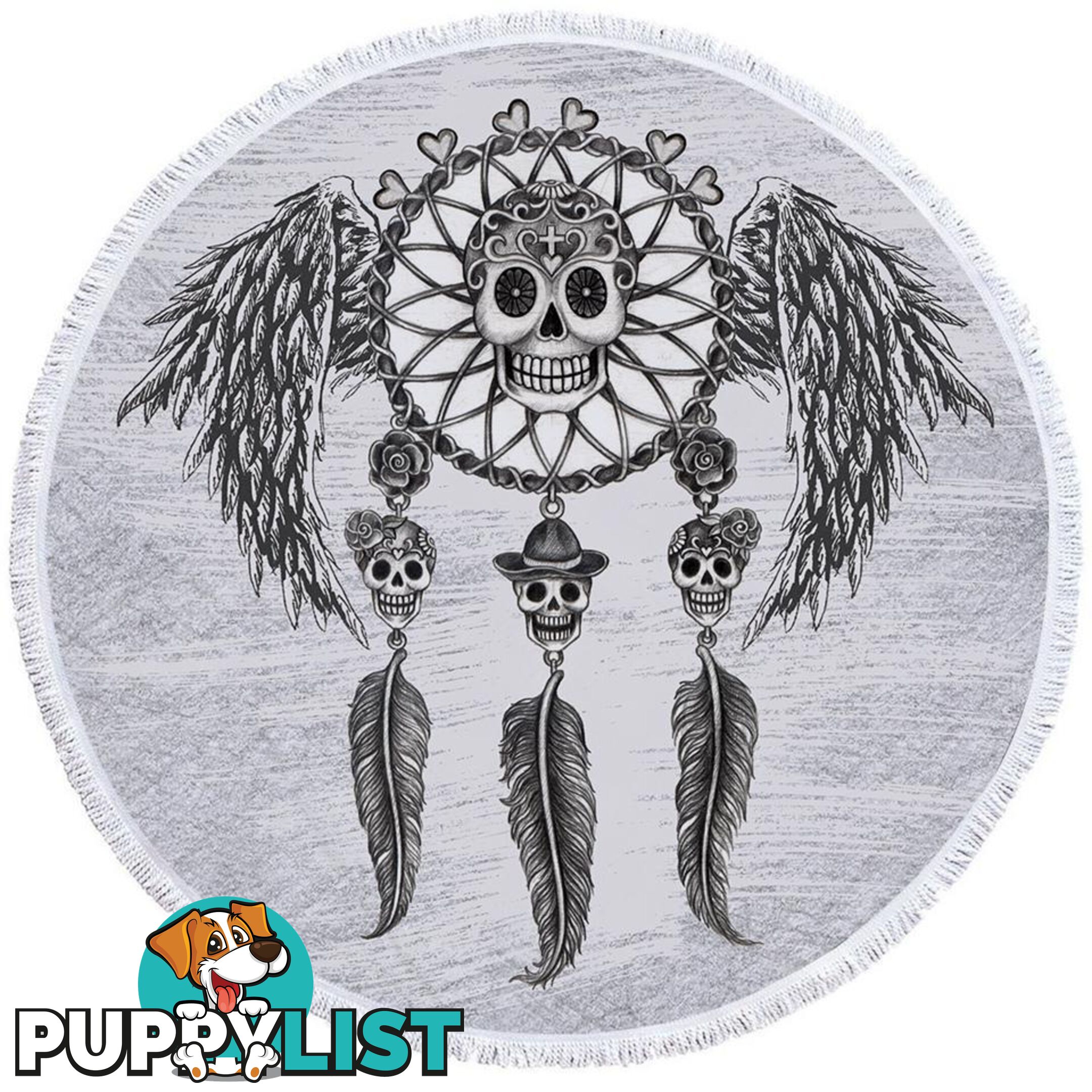 Dream Catcher Skulls Beach Towel - Towel - 7427046321075