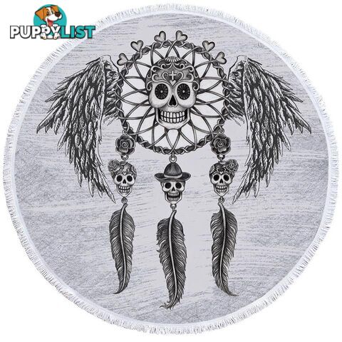 Dream Catcher Skulls Beach Towel - Towel - 7427046321075