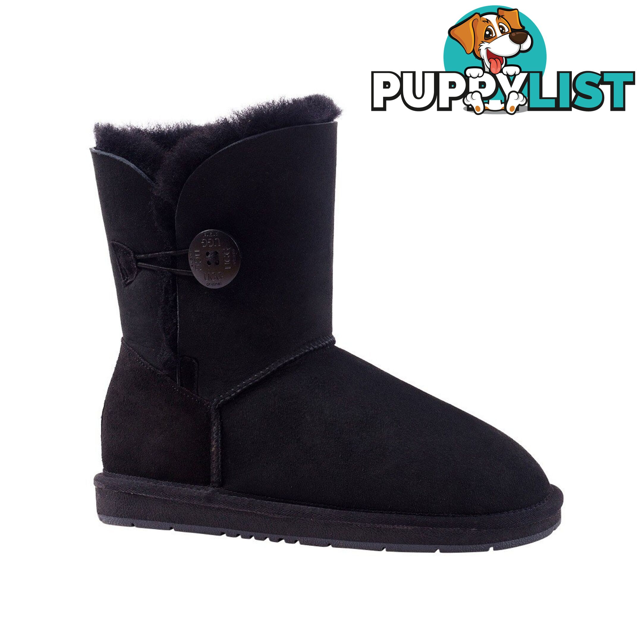 UGGS Single Button Short Sheepskin Cedar 5803 Unisex Black - UGG - 822427508606