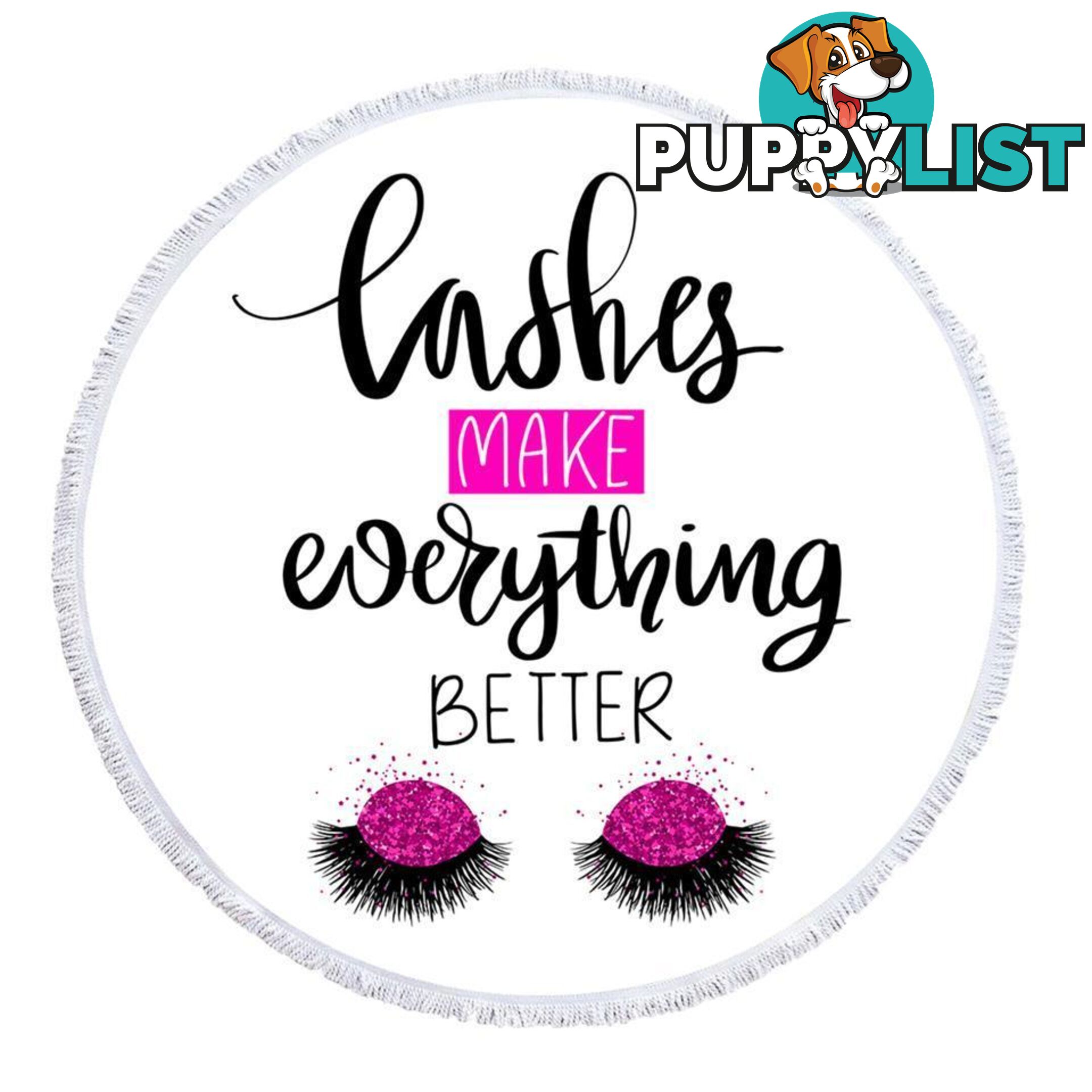 Lashes Make Everything Better Beach Towel - Towel - 7427046334426