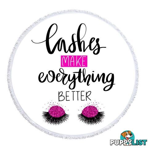 Lashes Make Everything Better Beach Towel - Towel - 7427046334426