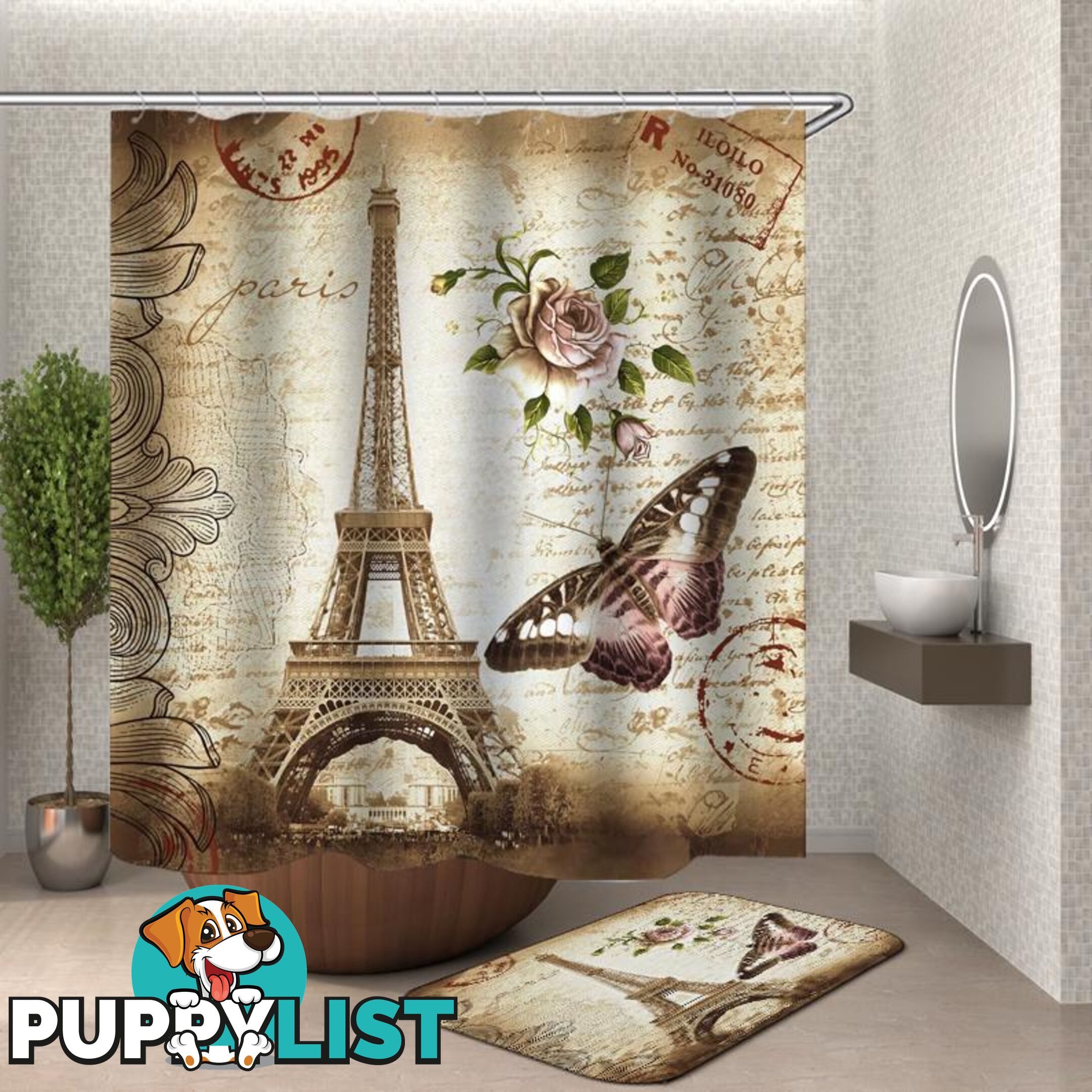 A Postcard From Paris Shower Curtain - Curtain - 7427046075749