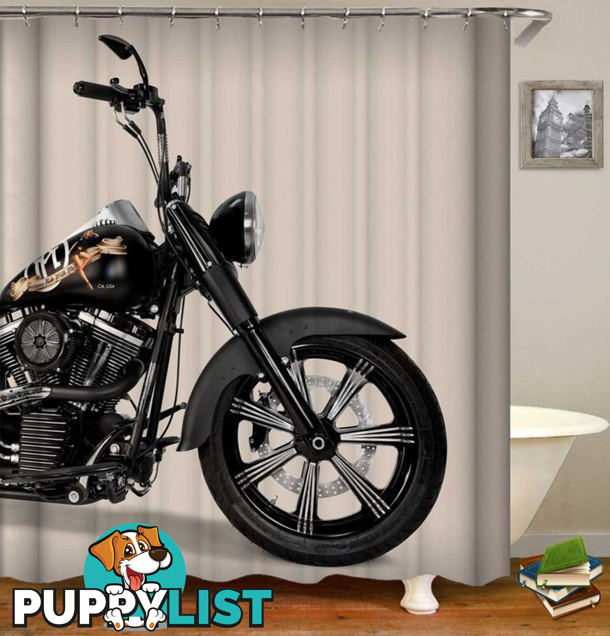 Bathroom Motorcycle Ride Shower Curtain - Curtain - 7427046058384