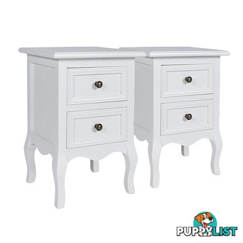 Nightstands 4 Pcs With 2 Drawers Mdf White - Nightstand - 7427005880667