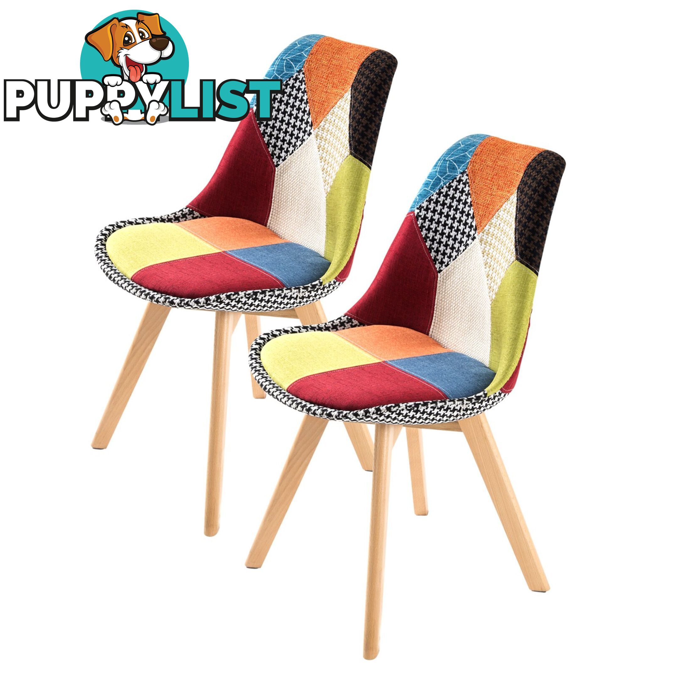 Eames Fabric Padded Dining Chair (2 Pcs) - Multi Colour - Unbranded - 9352338006126