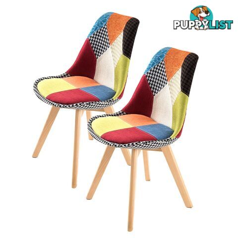 Eames Fabric Padded Dining Chair (2 Pcs) - Multi Colour - Unbranded - 9352338006126