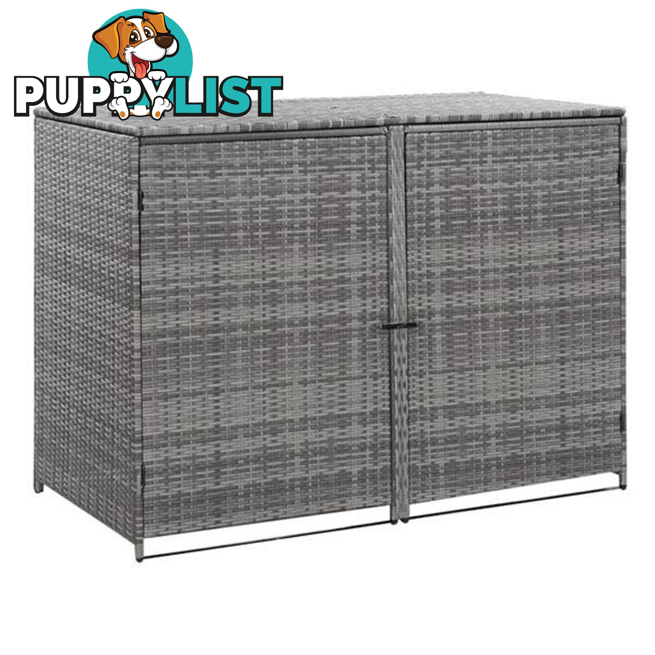 Double Wheelie Bin Shed Poly Rattan Anthracite 148X77X111 Cm - Unbranded - 8719883732084