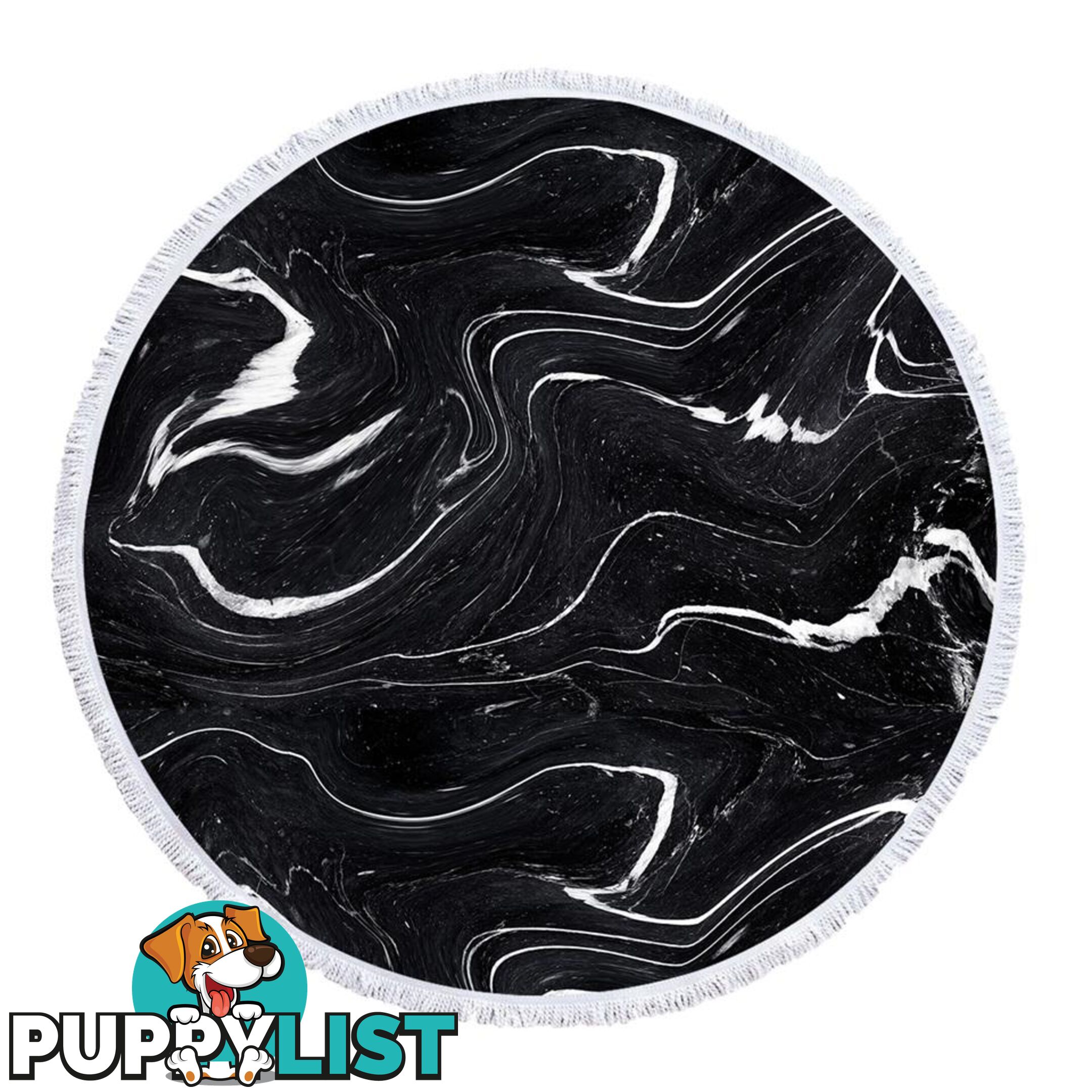 Black and White Marble Beach Towel - Towel - 7427046341073