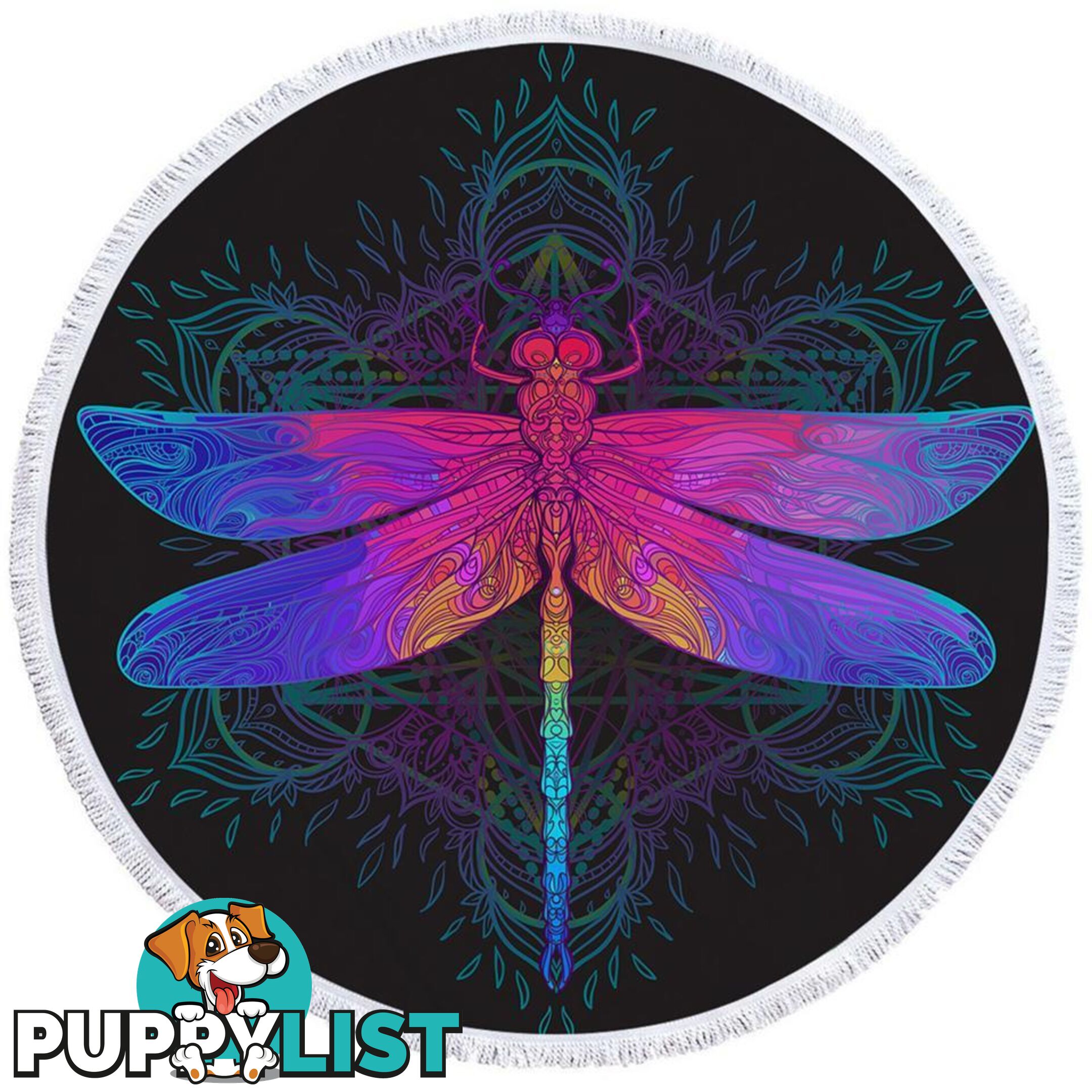 Indian Dragonfly Beach Towel - Towel - 7427046318426