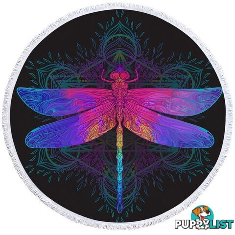 Indian Dragonfly Beach Towel - Towel - 7427046318426