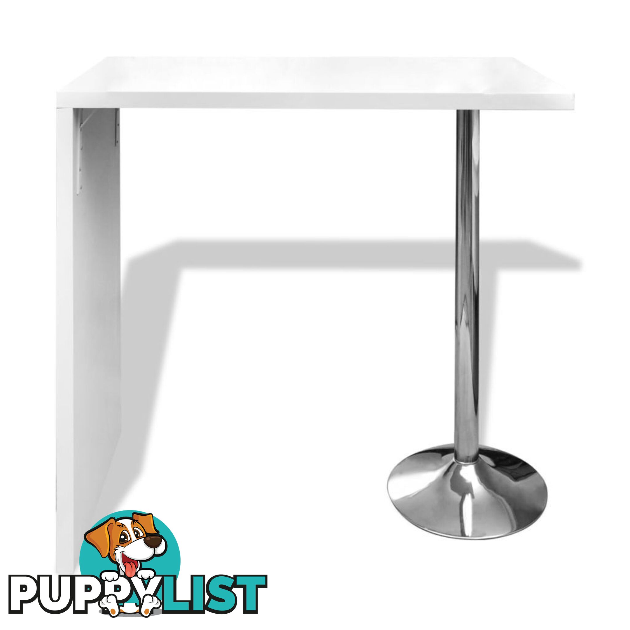 High Gloss Dining Table With 1 Leg - White - Unbranded - 4326500430601