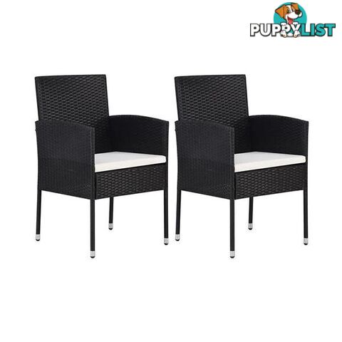 Garden Chair 2 Pcs Poly Rattan Black - Unbranded - 8718475601623