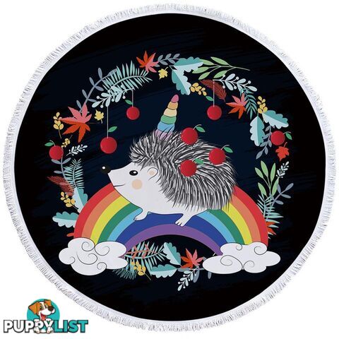 Rainbow Hedgehog Beach Towel - Towel - 7427046305204