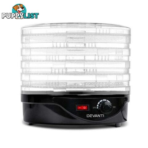 5 Tray Round Food Dehydrator - Devanti - 4344744417431