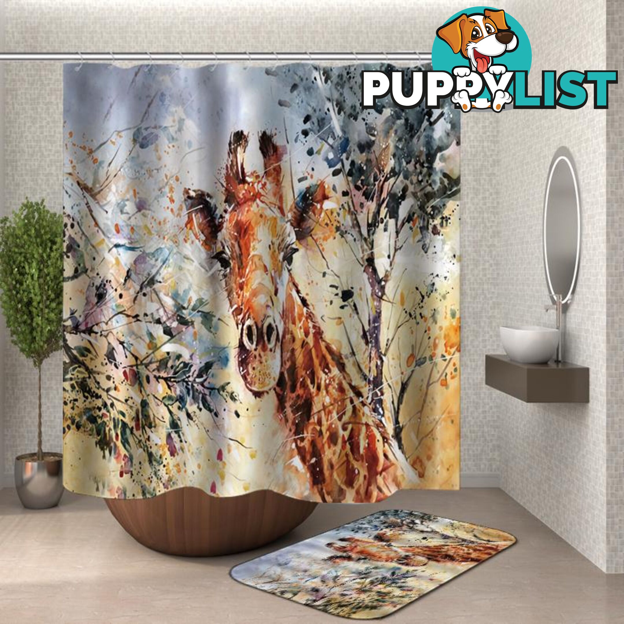 Giraffe Shower Curtain - Curtain - 7427046129206