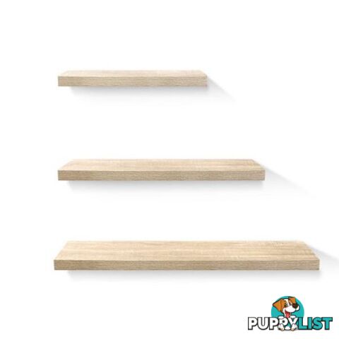 3 Pcs Wall Floating Shelf Set Diy Mount Storage Book Display Rack Oak - Artiss - 9355720078398