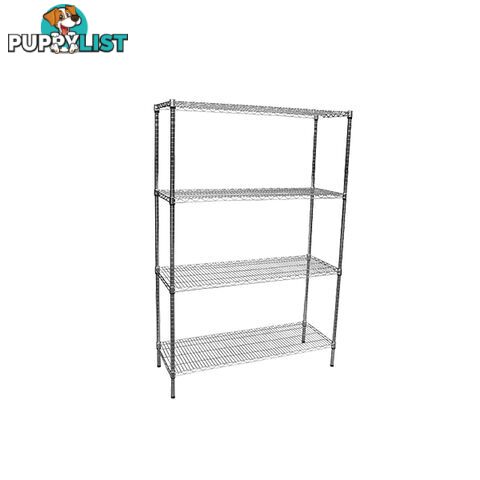 Modular Chrome Wire Steel Shelving (1200x450x1800mm) - Unbranded - 4344744432090