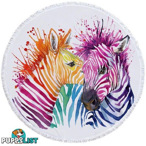 Colorful Zebras Beach Towel - Towel - 7427046326261