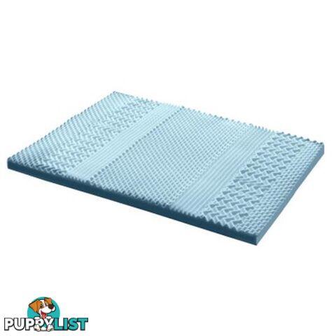 Cool Gel Memory Foam Mattress Topper Bamboo Cover 8Cm 7Zone - Giselle Beddings - 9350062218280