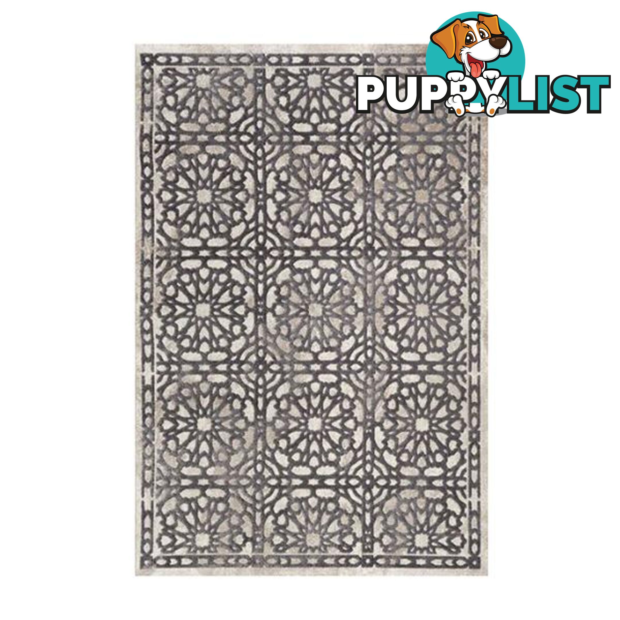 Fruzan White Dark Grey Rug - Unbranded - 787976620912