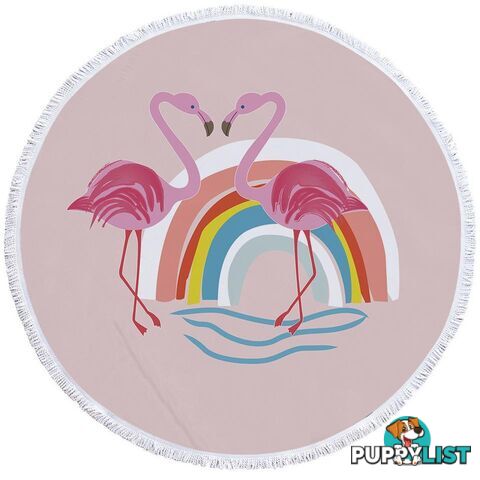 Rainbow Flamingo Beach Towel - Towel - 7427046326360