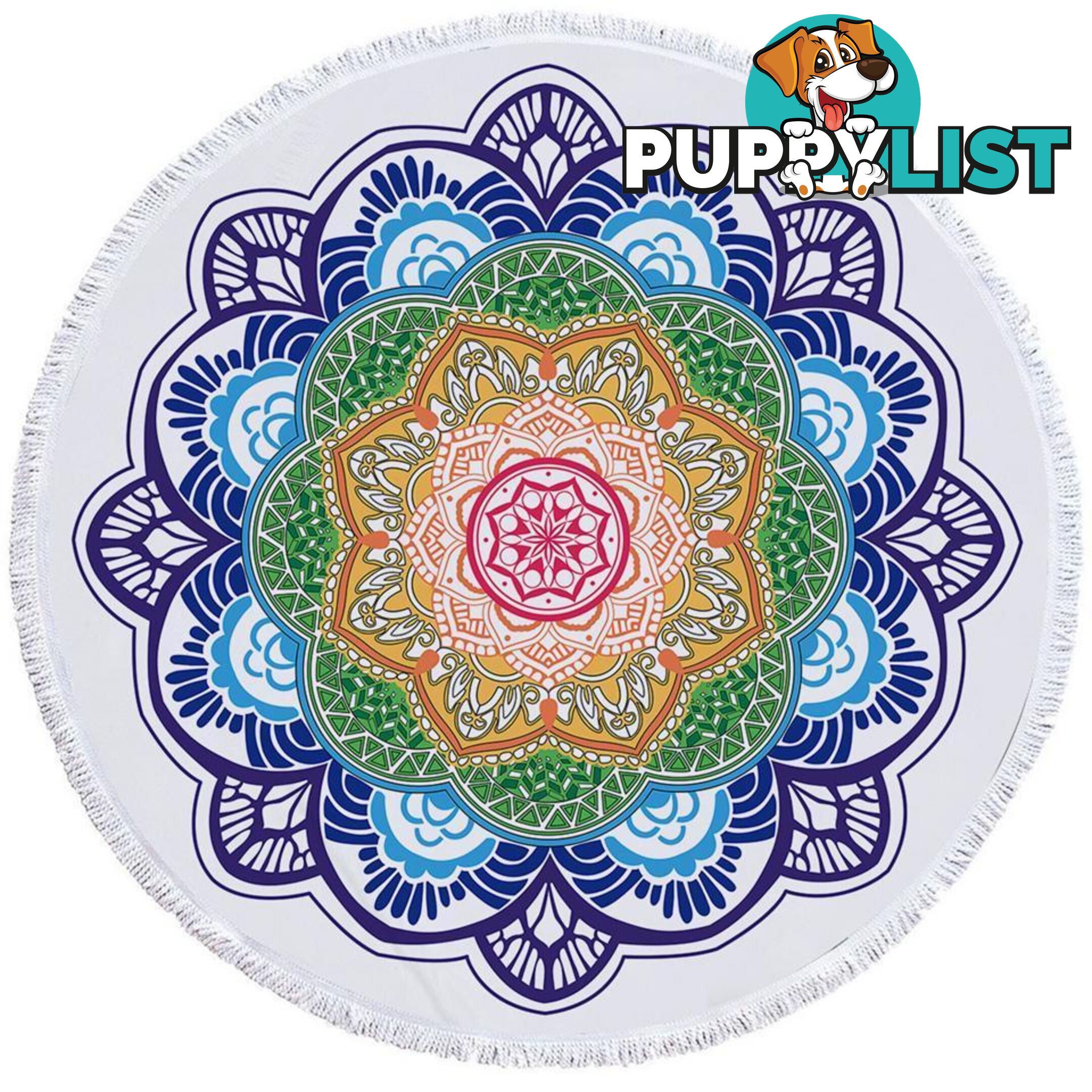 Simple Multi Colored Mandala Beach Towel - Towel - 7427046321143