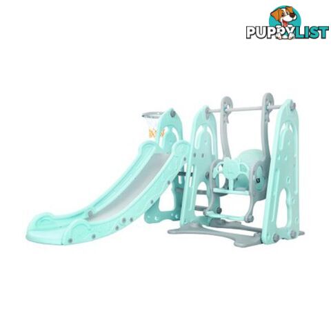 Kids Slide Swing Outdoor Indoor Playground Basketball Hoop Toddler - Keezi - 9350062278956