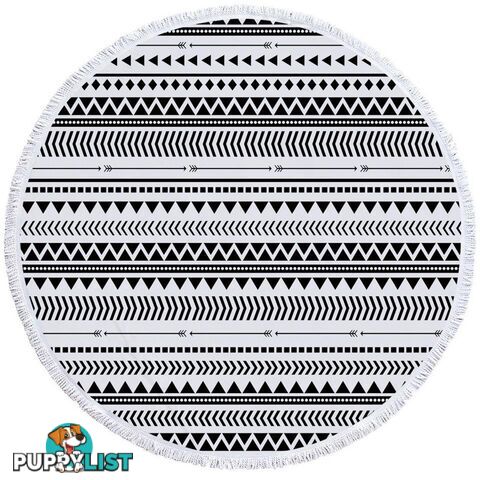 Black and White Tribe Design Beach Towel - Towel - 7427046328852