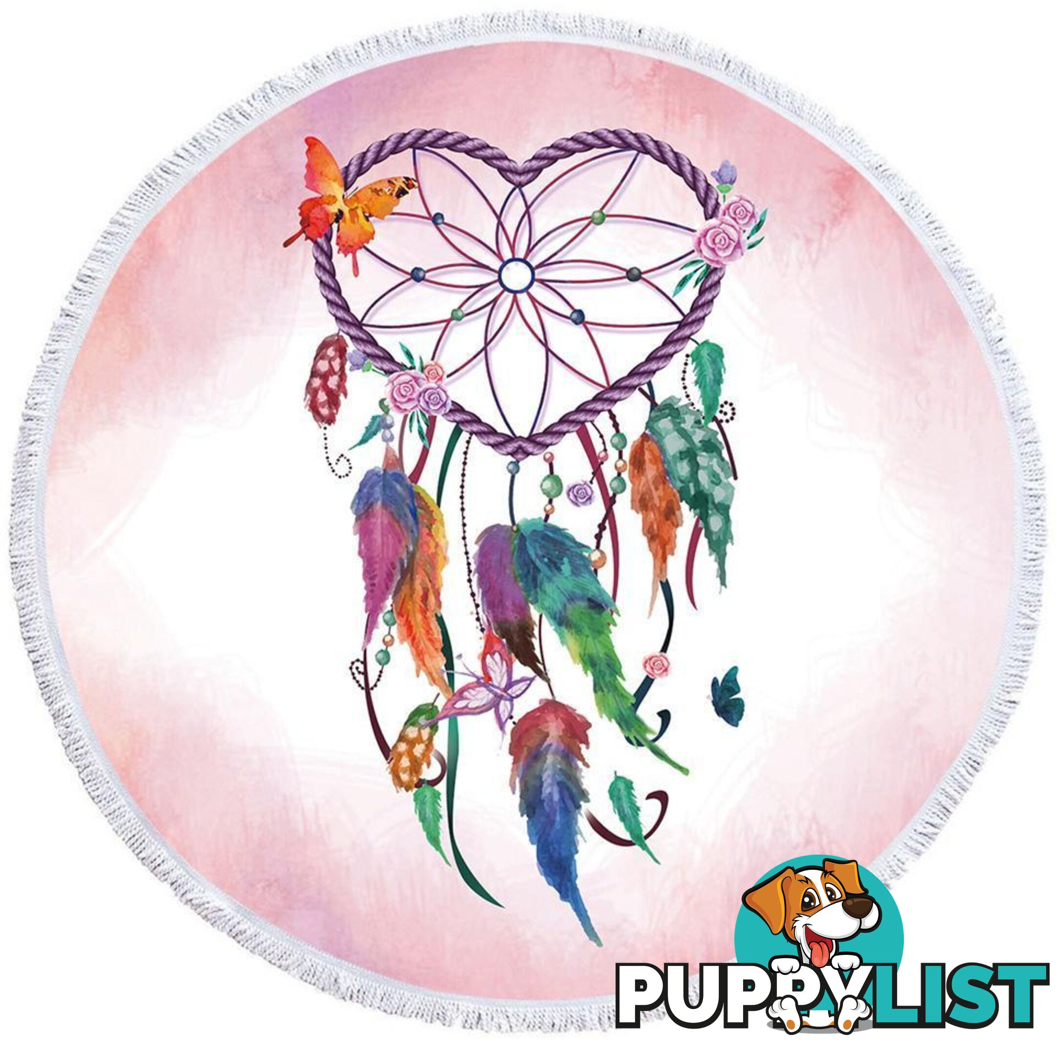 Heart Shape Dream Catcher Beach Towel - Towel - 7427046327817