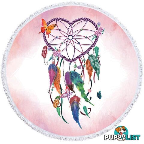 Heart Shape Dream Catcher Beach Towel - Towel - 7427046327817