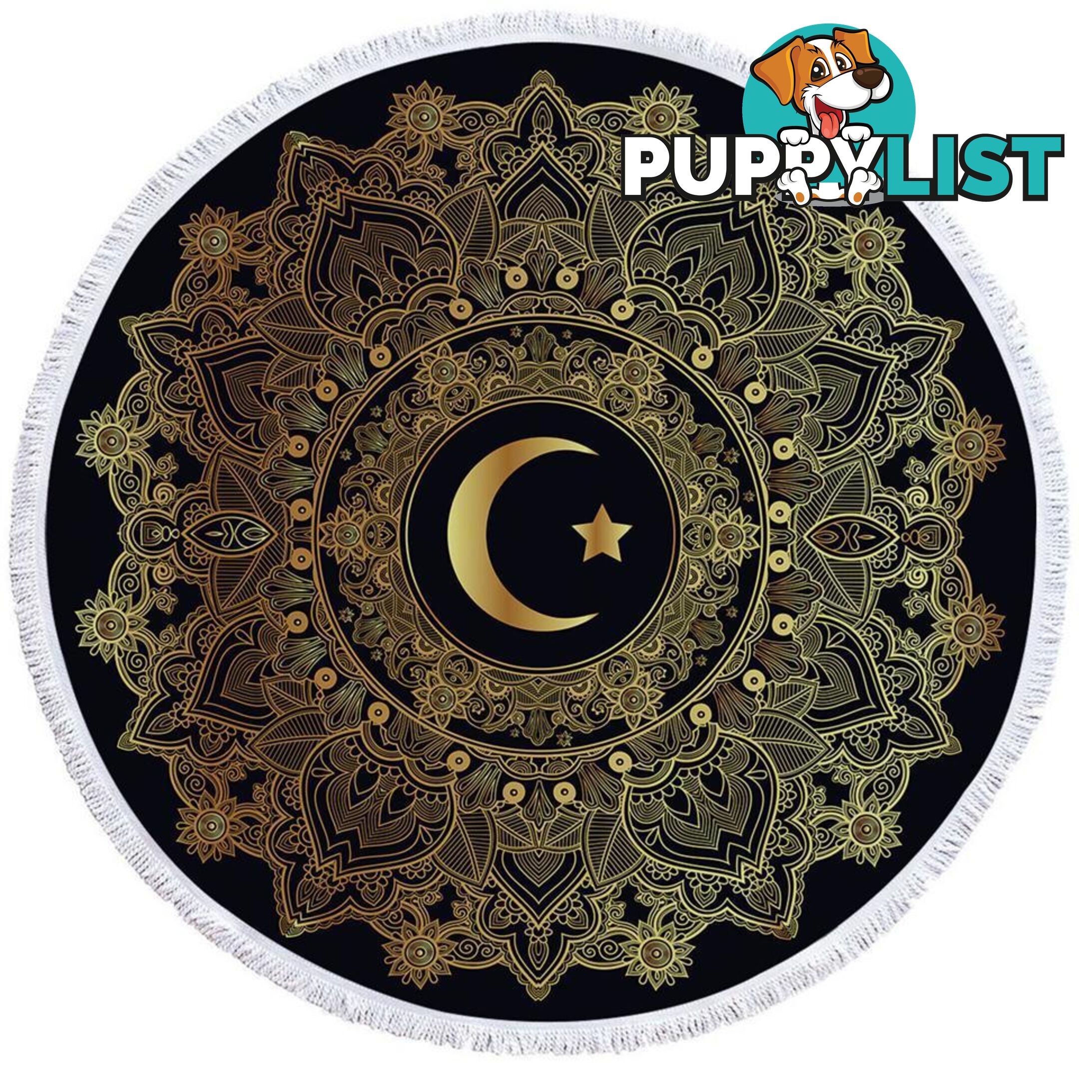 Gold Moon and Star Beach Towel - Towel - 7427046327442