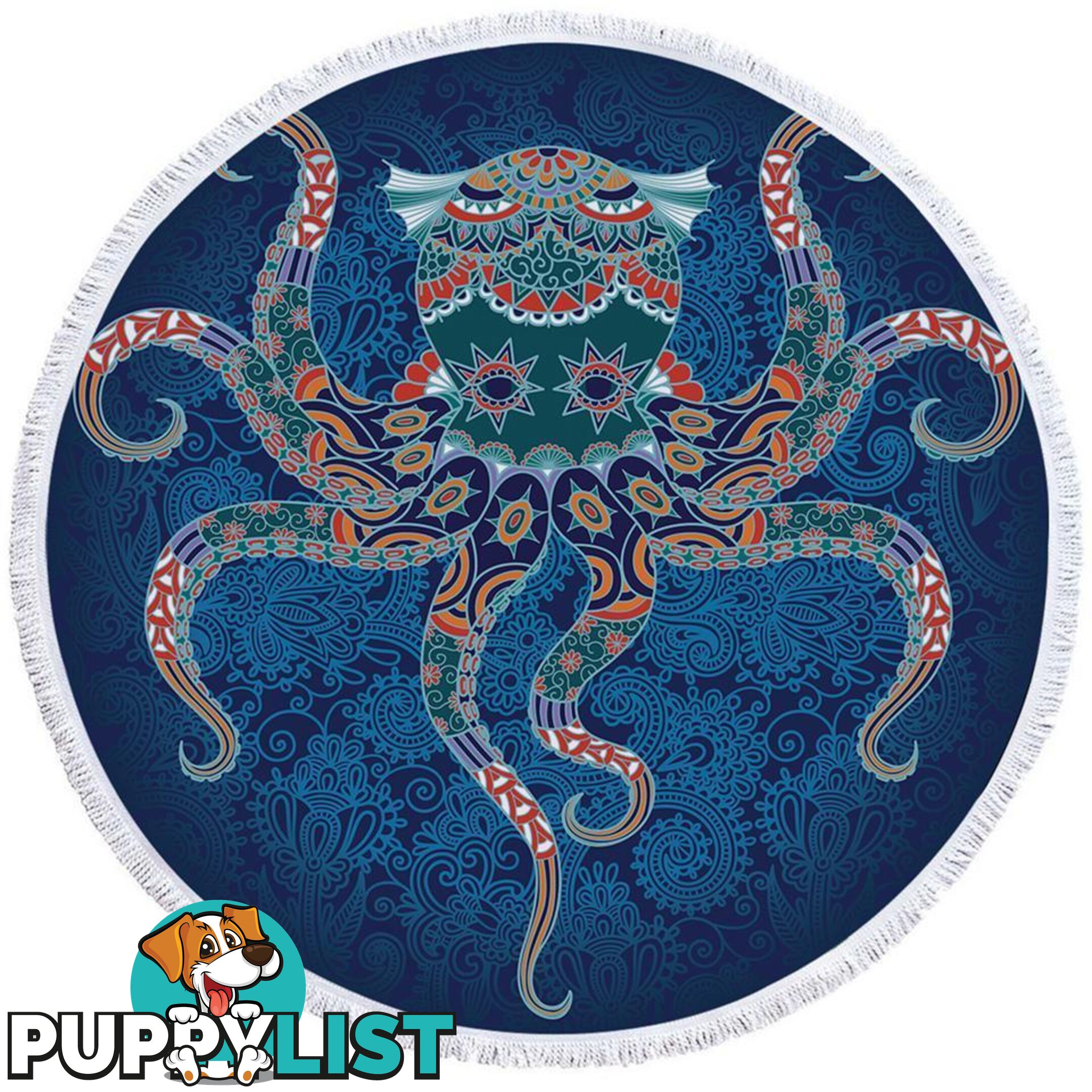 Oriental Features Octopus Beach Towel - Towel - 7427046317924