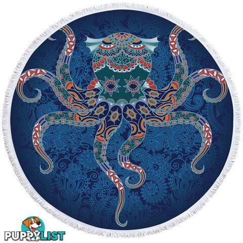 Oriental Features Octopus Beach Towel - Towel - 7427046317924