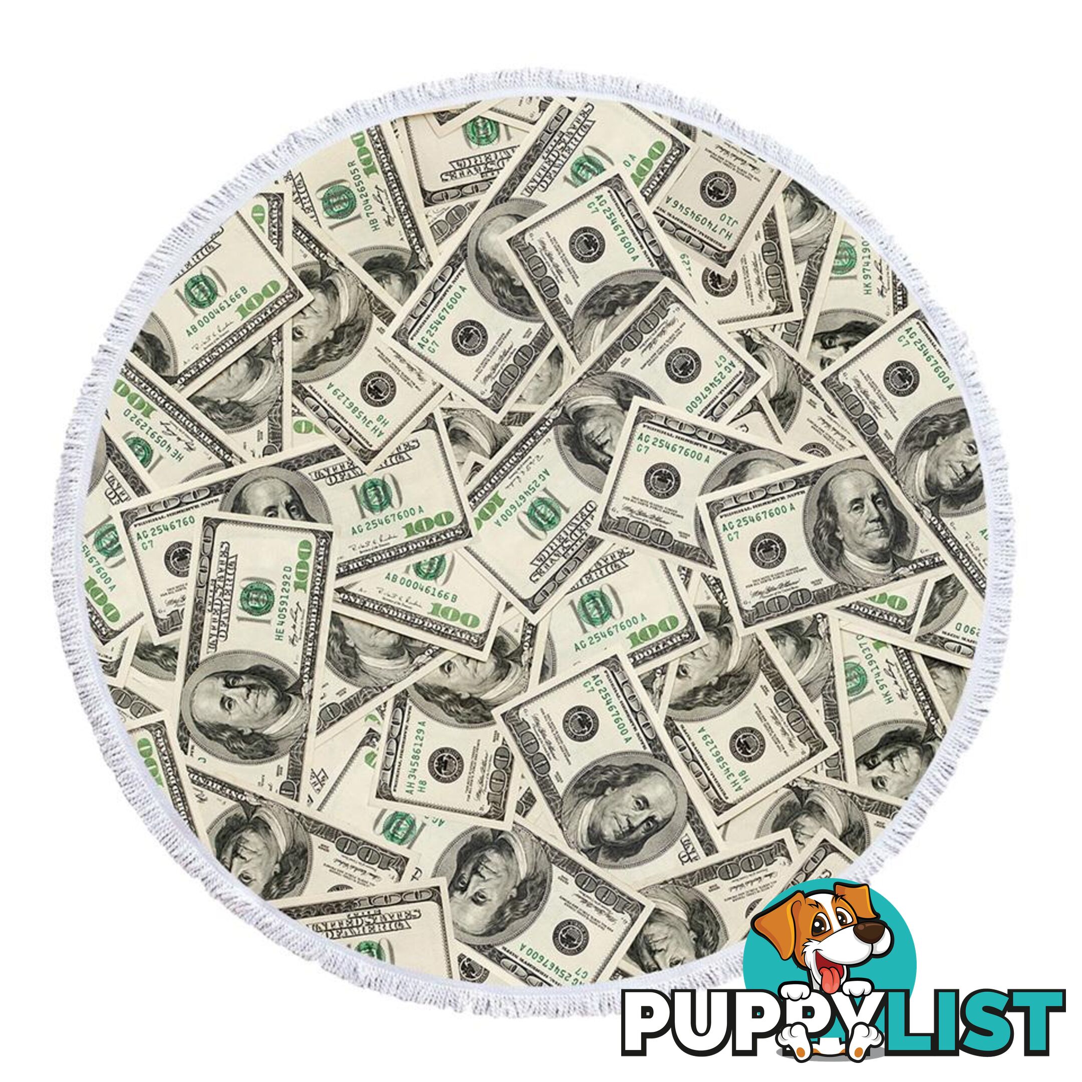 Hundred Dollar Bills Beach Towel - Towel - 7427046343633