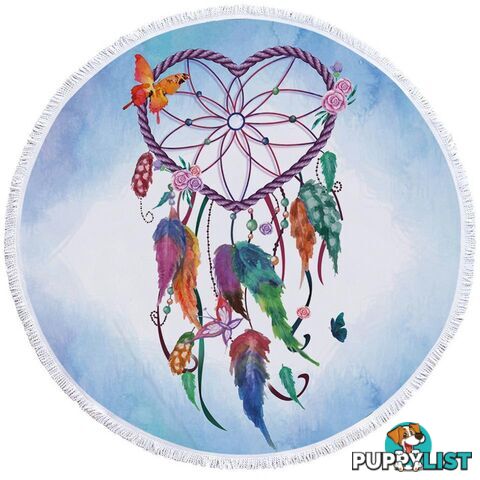 Heart Dream Catcher Beach Towel - Towel - 7427046330992