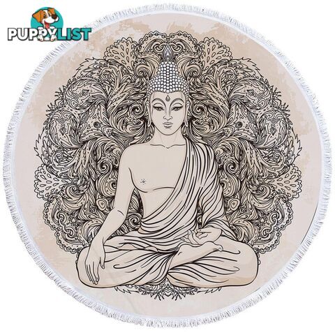 Drawing of Buddha Beach Towel - Towel - 7427046317665