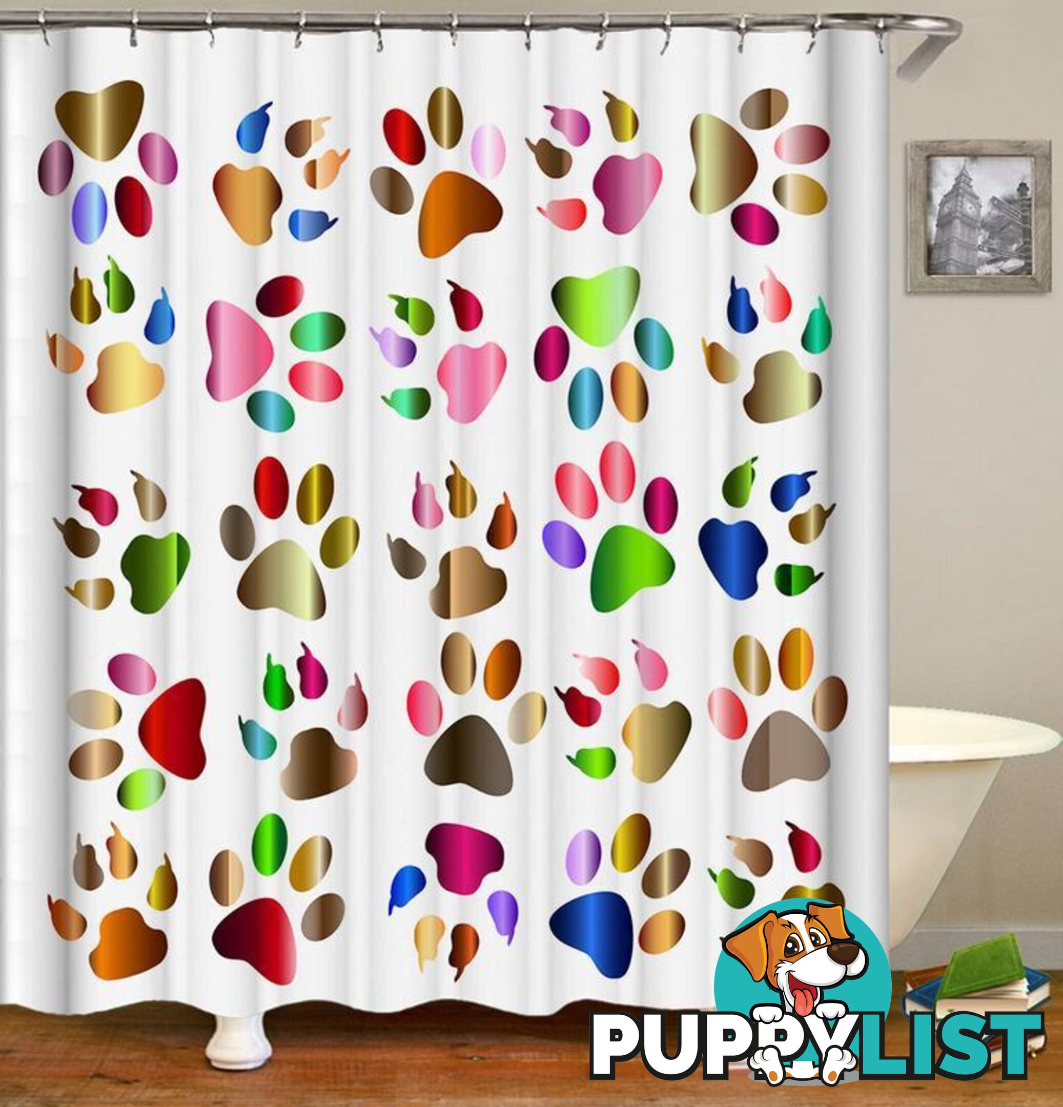 Multicolored Paws And Claws Shower Curtain - Curtain - 7427045925427